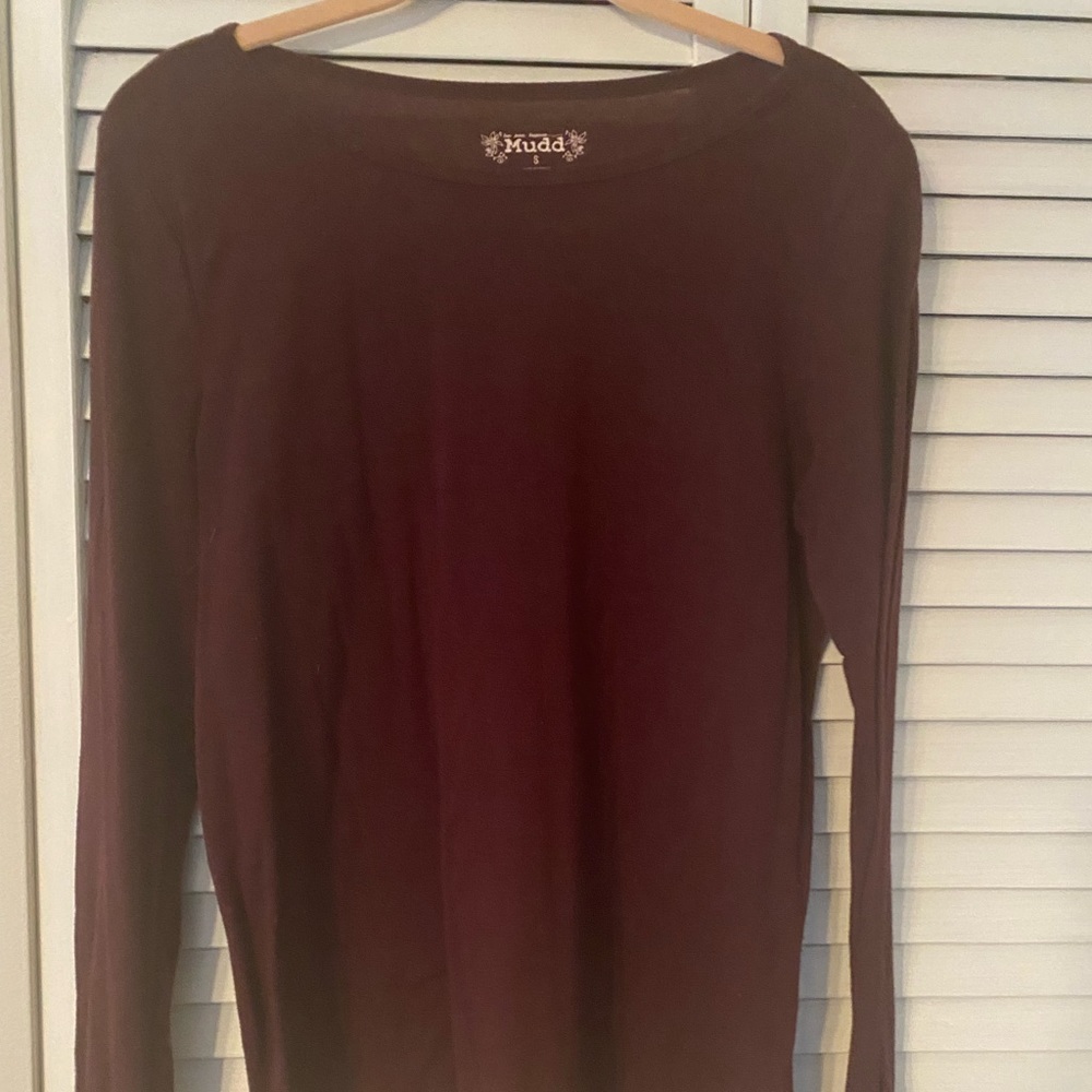 Mudd, maroon long sleeve lightly worn shirt